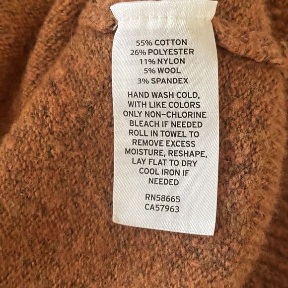Treasure & Bond Women's Pullover Sweater Wool Small Off The Shoulder Rust Brown - Picture 5 of 7